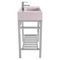 Pink Console Sink With Chrome Base, Modern, 32